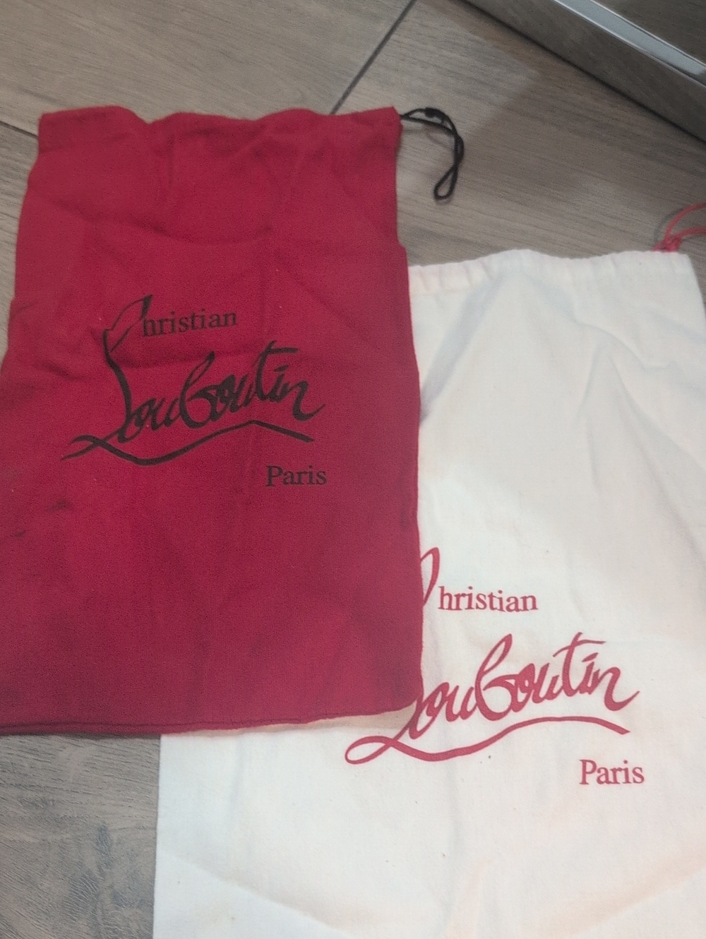 Christian Louboutin Red and White Dust Bags